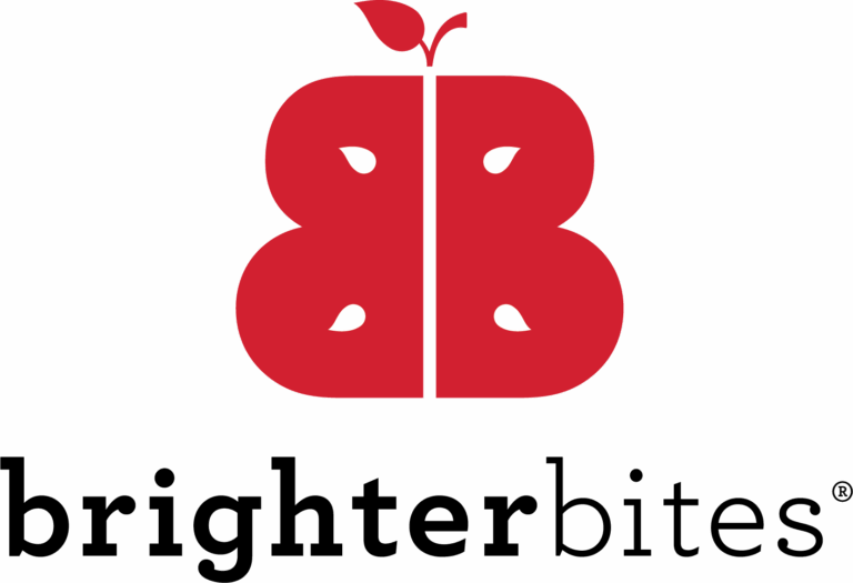 Brighter Bites logo made up of two mirror images of a capital B in red and the words brighterbites below